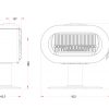 Salamandra Fifty c/pé 10kW - Desenho Técnico