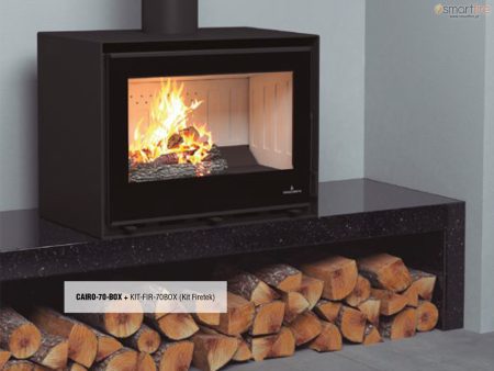 Salamandra a Lenha Cairo 70 Box Pousar/Pendurar 12kW - Bronpi