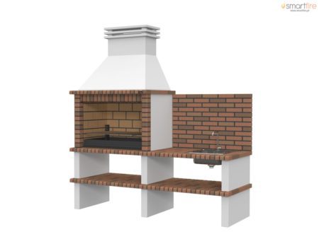 Churrasqueira Grande PAELLA Collippo Nisa 040/2PTLL4 com Lava-Loiças e Painel Traseiro Collippo