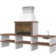 Churrasqueira Grande PAELLA Collippo Nisa 040/4LL4 com Bancadas e Lava-Loiças Collippo