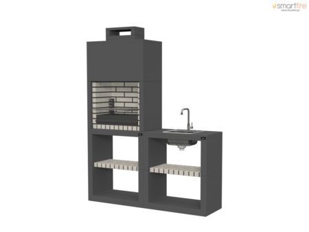 Churrasqueira Maia Modul60PT/2LL2 c/ Bancada Lava-Loiça