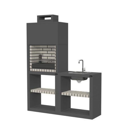 Churrasqueira Maia Modul60PT/2LL2 c/ Bancada Lava-Loiça
