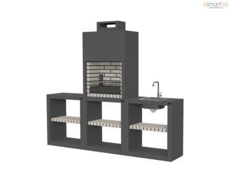 Churrasqueira Maia Modul60PT/4LL2 com Bancada e Lava-Loiça - Collippo