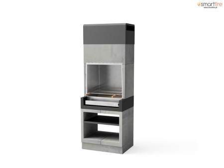 Churrasqueira Kitaway Origin Liso Antracite/Preto c/ Rodapé (Grelhador Inox) - Tuozi