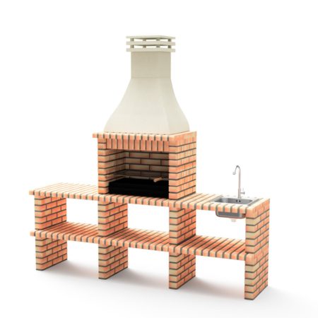 Churrasqueira Khiva Plus com 2 Bancadas e Lava-Loiças - Movelar