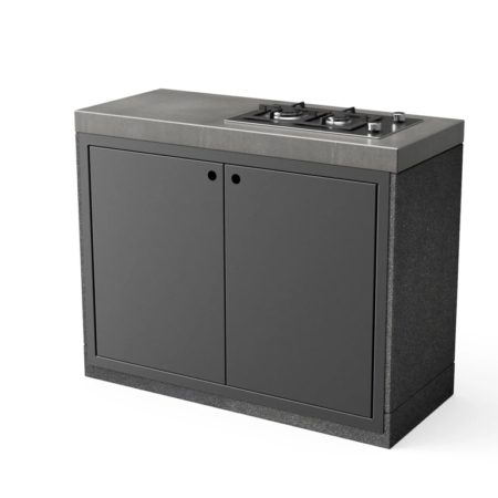 Módulo Bancada Black VENIT [F] 110 cm Placa de Gás e Porta