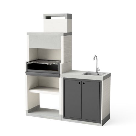 Pack 35 (T01756): Churrasqueira Venit Flex Plus Hotte Bancada com Lava-Loiça e Porta - Tuozi