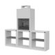 Conjunto de Churrasqueira Maia com Bancadas - Cúpula Branca Maia Modul60T/4.C