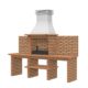 Churrasqueira Gaia T70/4SMPT Painel Traseiro com Mini-Bancadas Collippo