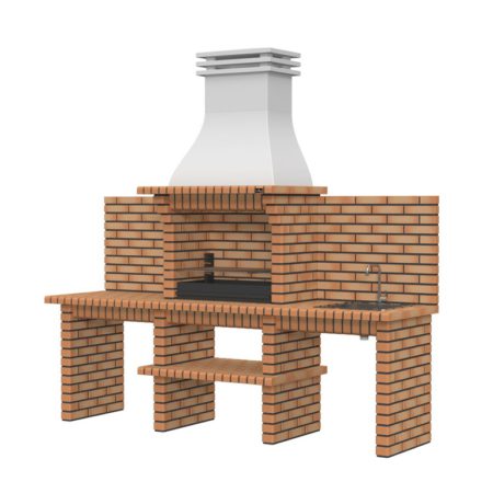 Churrasqueira Gaia T70/4SMPTLL4 Painel Traseiro com Mini-Bancadas e Lava-Loiças Collippo