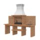 Churrasqueira Gaia T70/4SMPTLL4 Painel Traseiro com Mini-Bancadas e Lava-Loiças Collippo