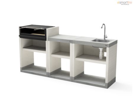 Pack 3: Churrasqueira Venit Flex Plus com Bancada e Lava-Loiça (com rodapés) Tuozi