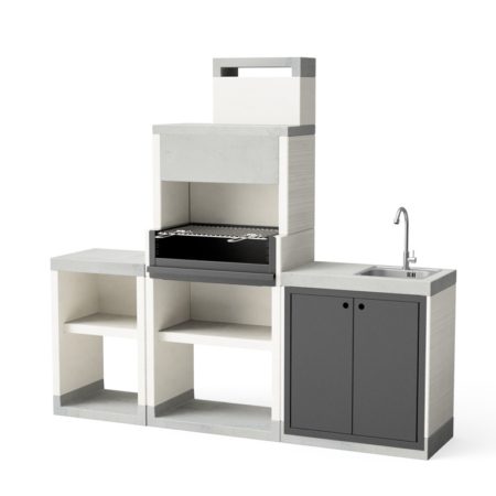 Pack 26: Churrasqueira Venit Flex Plus Hotte Bancada Simples e com Lava-Loiça Tuozi T00934