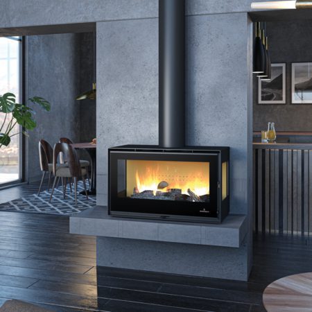 Salamandra Bimba 90 3 C Box Pousar/Pendurar 13kW Bronpi