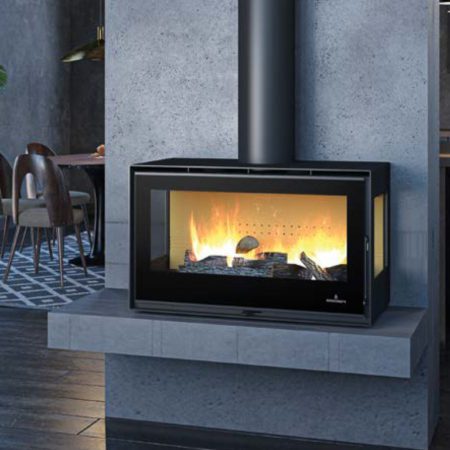 Salamandra Bimba 90 3 C Box Pousar/Pendurar 13kW Bronpi