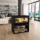Salamandra Cairo 90 D Box com Lenheiro 13kW Bronpi