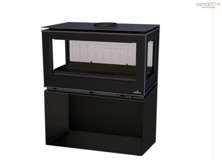 Salamandra Cairo 90 3 C Box com Lenheiro 13kW Bronpi