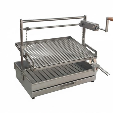 Grelhador em inox com Grelha em V Elevatória 60 / 65 / 70 / 80 / 100 cm