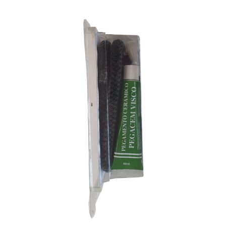 Kit de Reparação Bronpi – Cordão Cerâmico Preto 12 mm (2,5 m) + Silicone