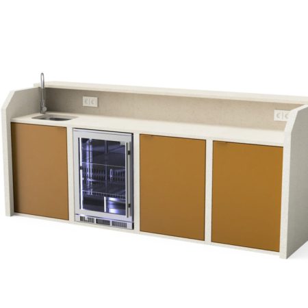 Bar ARGENTUM Arena 4B, Betão Texturado Beige e com Pedra Moleanos