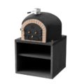 Base com rodapé com Forno Vesuvius 100 Black Venit Movelar