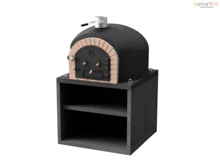 Base com rodapé com Forno Vesuvius 100 Black Venit Movelar