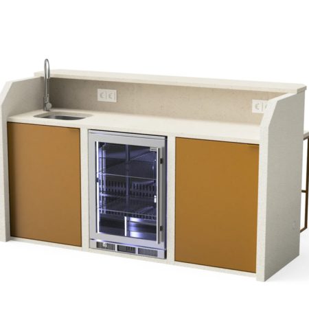 Bar ARGENTUM Arena 3B, Betão Texturado Beige e com Pedra Moleanos