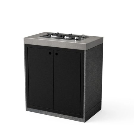 Módulo Bancada Black VENIT [F] 78 cm Placa de Gás e Porta Tuozi