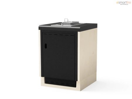 Módulo KITAWAY Bancada 61 cm Preto/Branco com Fritadeira