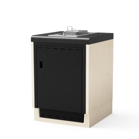 Módulo KITAWAY Bancada 61 cm Preto/Branco com Fritadeira