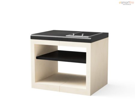 Módulo Bancada KITAWAY Liso Preto/Branco com Grill eléctrico