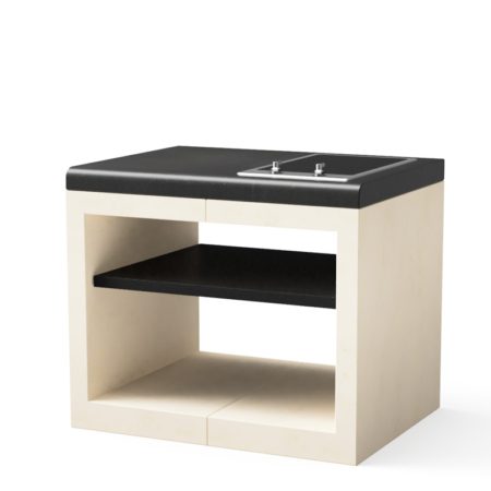Módulo Bancada KITAWAY Liso Preto/Branco com Grill eléctrico