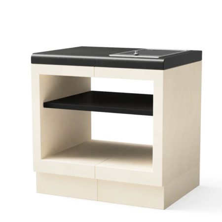 Módulo Bancada KITAWAY Liso Preto/Branco c/ Grill c/ Rodapé