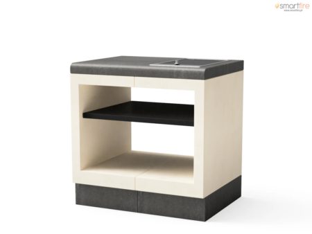 Módulo Bancada KITAWAY Liso Cinza/Branco c/ Grill eléctrico c/ Rodapé