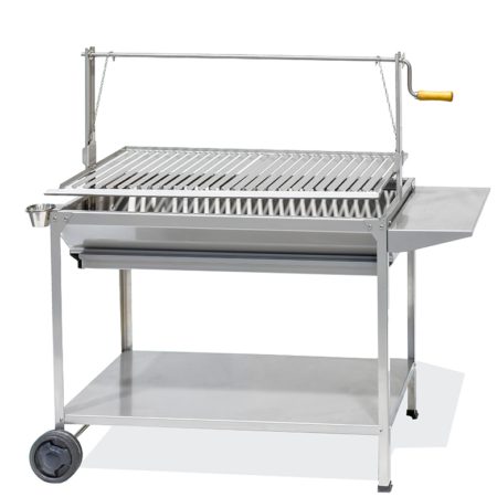 Grelhador Argentino Com Grelha em V 80 / 100 cm e Bancada - INOX