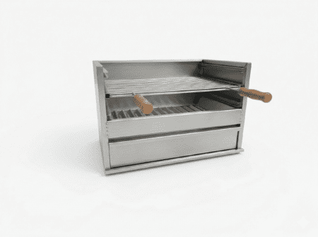Grelhador Inox 304 com Grelha Regulável, Pingadeira e Gaveta de Cinzas | 60x40 cm