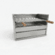 Grelhador Inox 304 com Grelha Regulável, Pingadeira e Gaveta de Cinzas | 60x40 cm