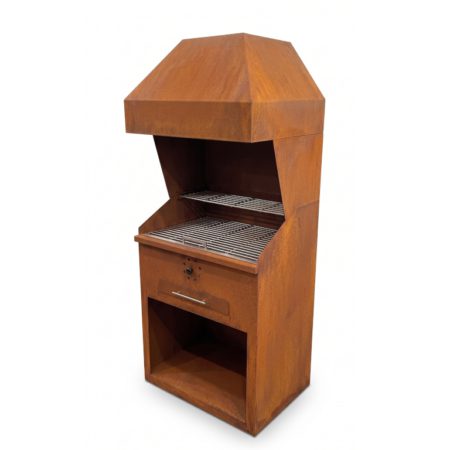 Grelhador Aço Corten Aron Com Chaminé
