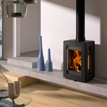 Salamandra a lenha trifacial Glow de Pousar/Pendurar - Hergom 5.9kW