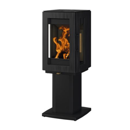 Salamandra a lenha trifacial Glow com Pedestal - Hergom 5.9kW