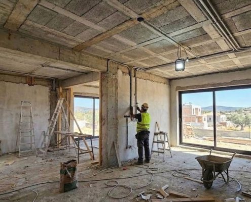 Obra de casa com preparação para instalação de recuperador de calor e chaminé