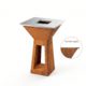 Grelhador Aço Corten UXOR MIDI com Lenheiro e Tampo Inox