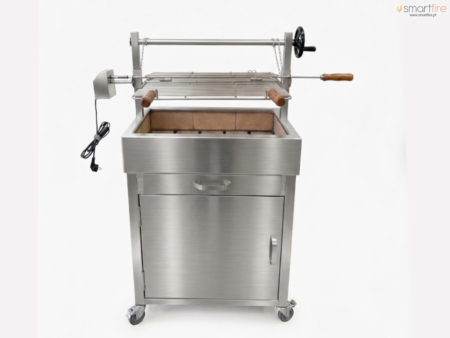Churrasqueira Móvel em Inox 304 com Motor e Grelha Elevável