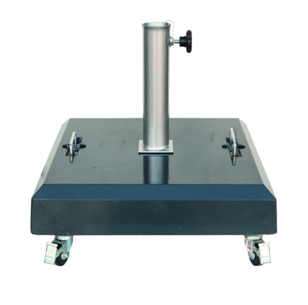 Base de Chapéu Pintada Quadrada em Betão Antracite com Rodas | 56kg